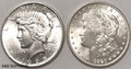 Morgan & Peace Dollars Gem Bu Uncirculated (2) Coins 90% Silver