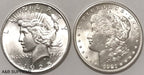 Morgan & Peace Dollars Gem Bu Uncirculated (2) Coins 90% Silver