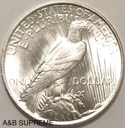 One (1) 1921-1935 Peace Dollar Gem Bu Uncirculated 90% Silver