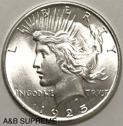 One (1) 1921-1935 Peace Dollar Gem Bu Uncirculated 90% Silver