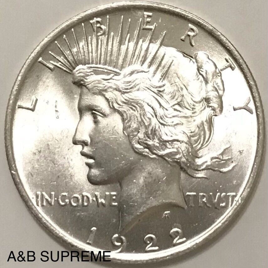 One (1) 1921-1935 Peace Dollar Gem Bu Uncirculated 90% Silver
