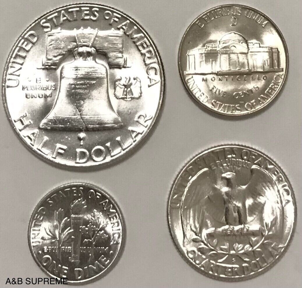 Franklin Washington Jefferson and Roosevelt Gem Bu (4) Coins 90 & 40% Silver Lot