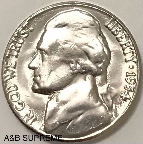 1954 S Jefferson Nickel Gem Bu Uncirculated