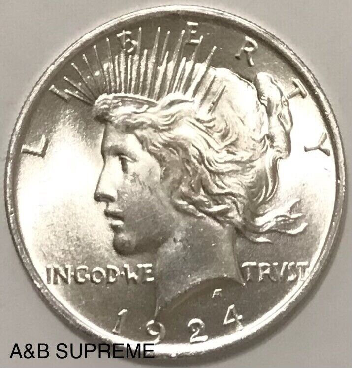 1924 Peace Dollar Gem Bu Uncirculated 90% Silver