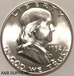 1952 Franklin Half Dollar Gem Bu Uncirculated 90% Silver