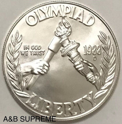 1988 D Seoul Olympic Gem Bu Commemorative Dollar 90% Silver
