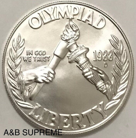 1988 D Seoul Olympic Gem Bu Commemorative Dollar 90% Silver