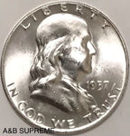 1957 D Franklin Half Dollar Gem Bu Uncirculated 90% Silver