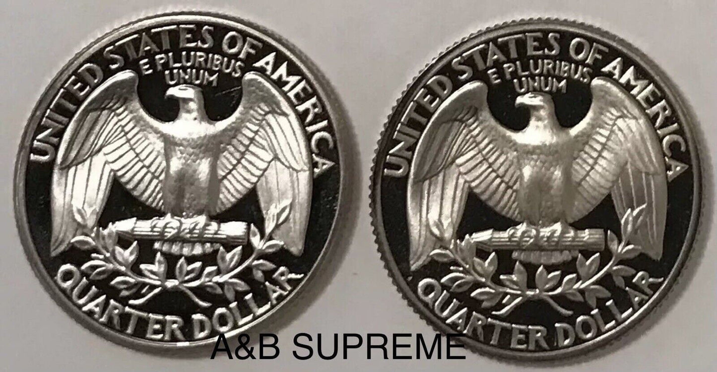 1979 S Washington Quarter Dollar Type 1 and 2 Filled & Clear S Clad Gem Proof
