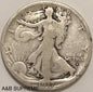 1917 D Walking Liberty Half Dollar Obverse Mintmark Good GD 90% Silver