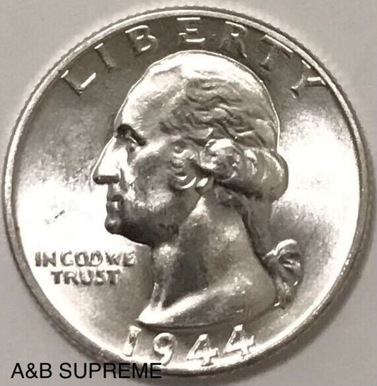 1944 P* Washington Quarter Superb Gem Bu MS* Fresh From Original Roll*