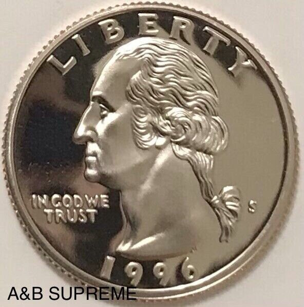1996 S Washington Quarter Dollar Clad Cameo Gem Proof