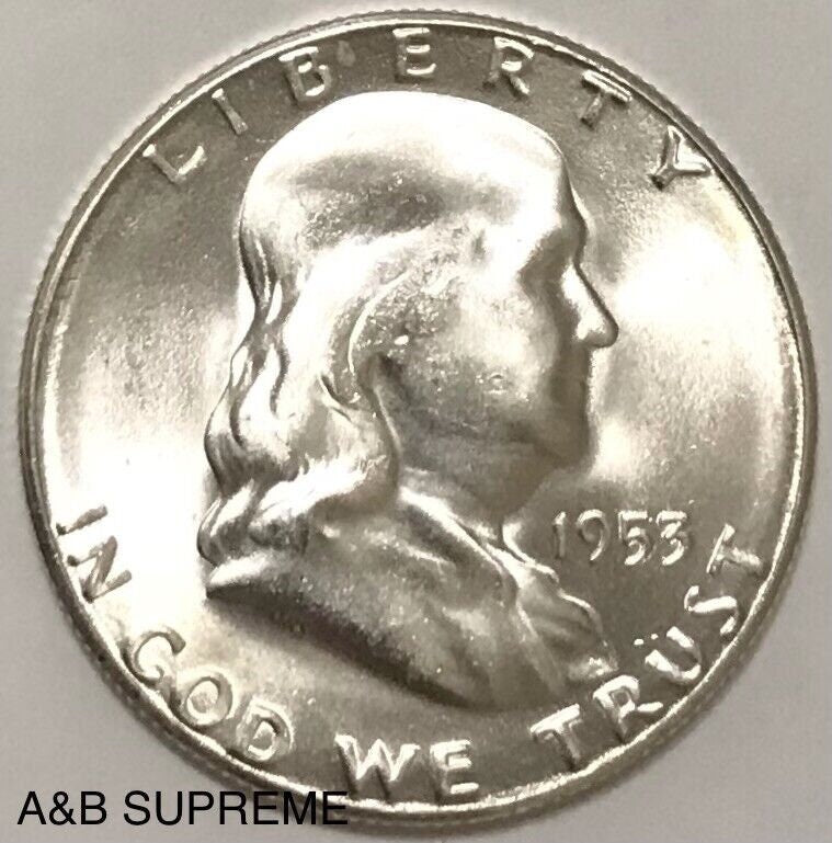 1953 S Franklin Half Dollar Gem Bu Uncirculated 90% Silver