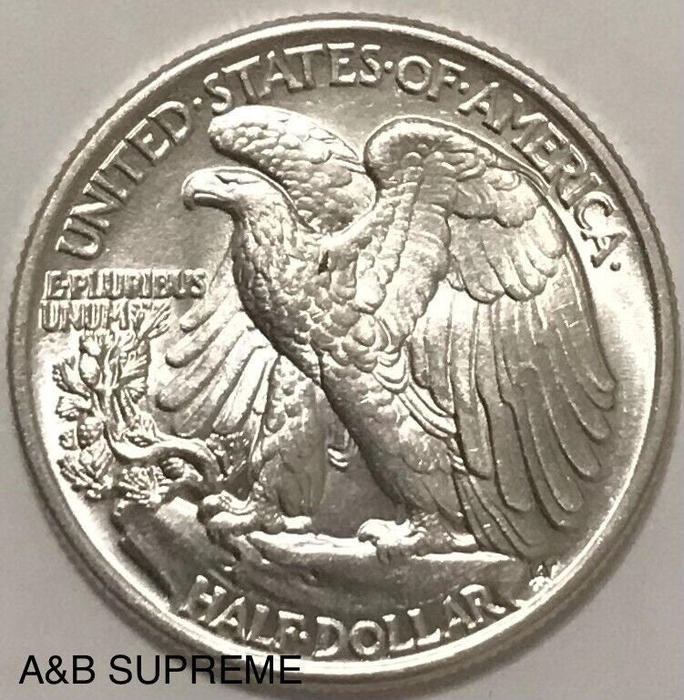 1943 Walking Liberty Half Dollar Gem Bu Uncirculated 90% Silver