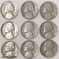 Jefferson Nickels 1938-1959 With Dates & Good Condition 9 Per Lot Grab Bag