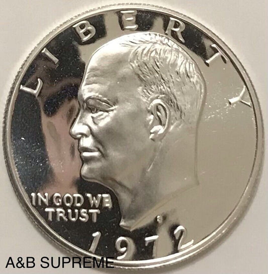 1972 S Eisenhower Dollar 40% Silver Superb Gem Cameo Proof