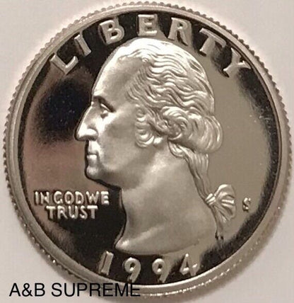 1994 S Washington Quarter Dollar Clad Cameo Gem Proof