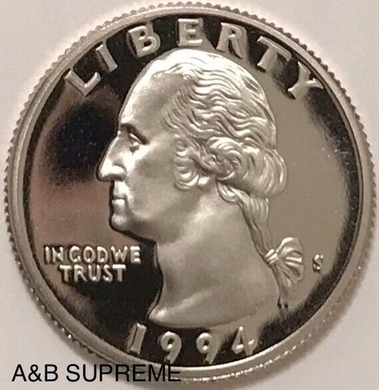 1994 S Washington Quarter Dollar Clad Cameo Gem Proof