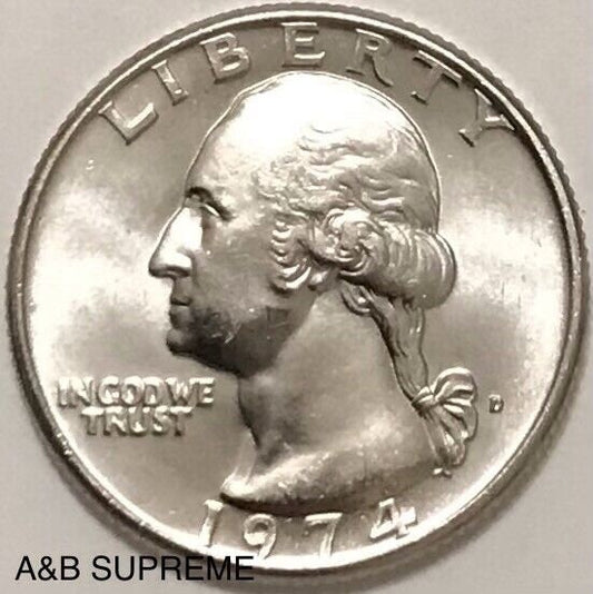 1974 D Washington Quarter Dollar Gem Bu Uncirculated