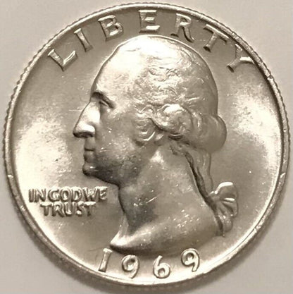 1969 Washington Quarter Dollar Gem Bu Uncirculated