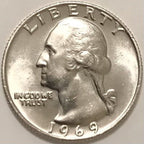 1969 Washington Quarter Dollar Gem Bu Uncirculated