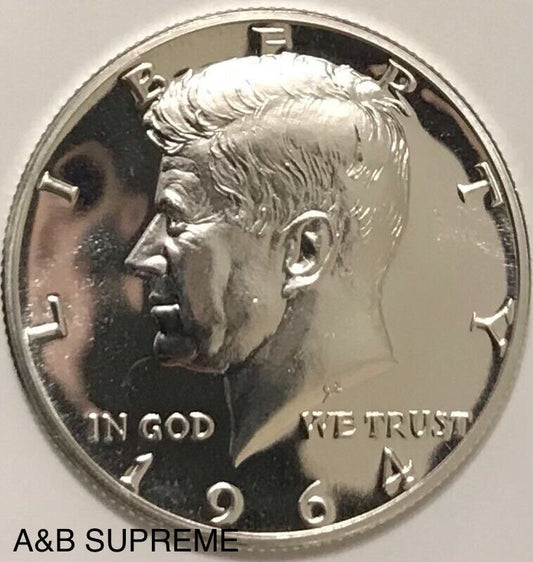 1964 Kennedy Half Dollar Cameo Superb Gem Proof 90% Silver