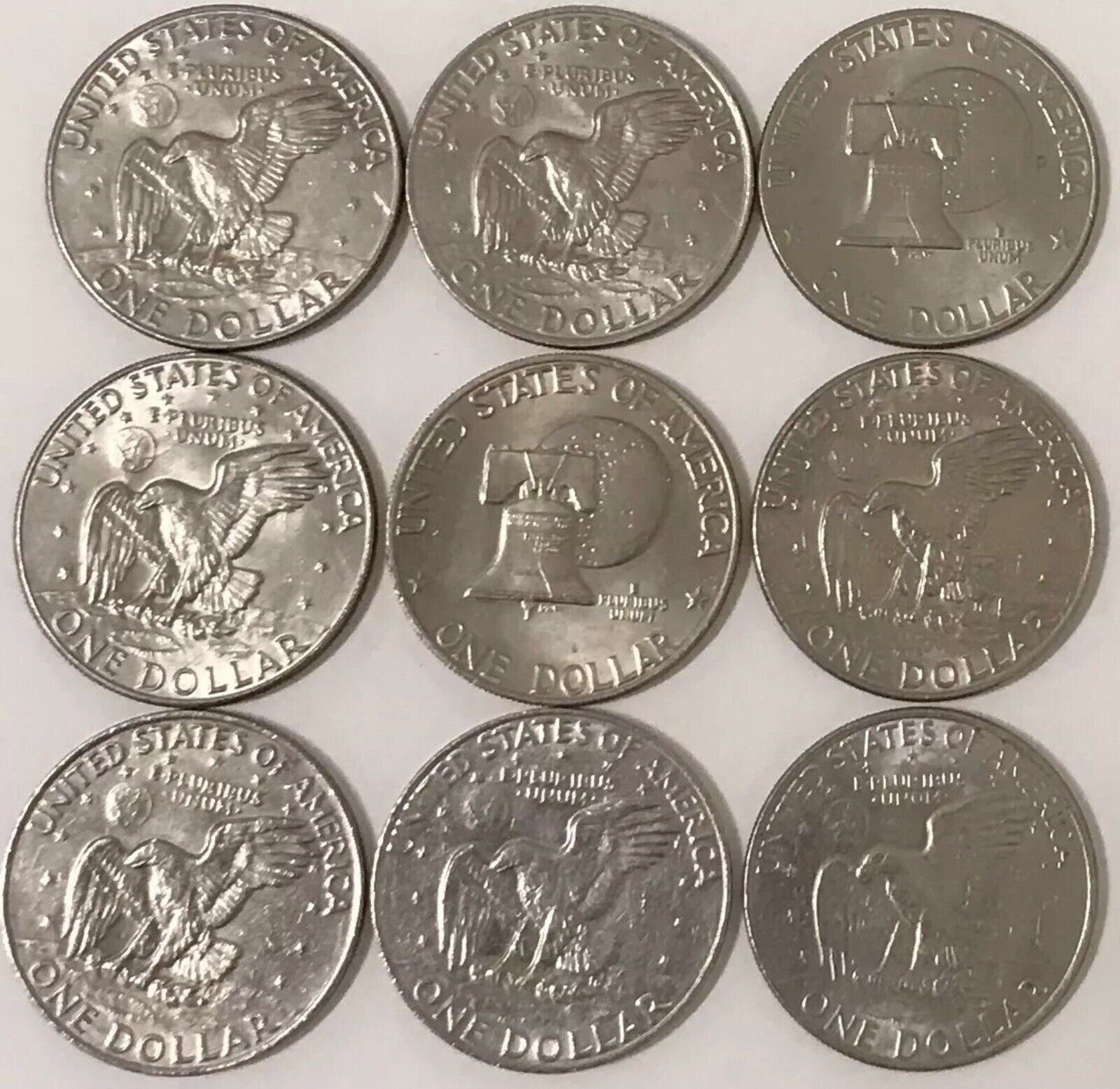 Eisenhower Dollars 9 Coins Per Lot Grab Bag
