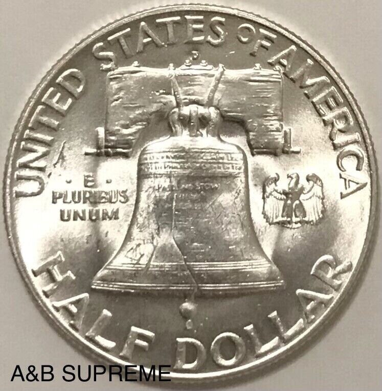 1949 D Franklin Half Dollar Full Bell Lines Gem Bu Uncirculated 90% Silver