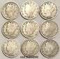 Liberty Head V Nickel With Dates 9 Per Lot Grab Bag