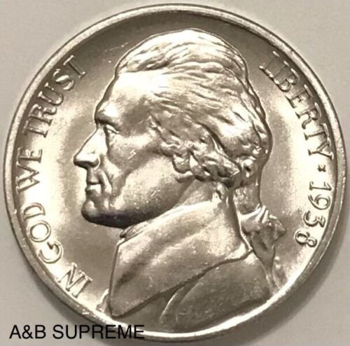 1938 S Jefferson Nickel Gem Bu Uncirculated First Year Of Issue