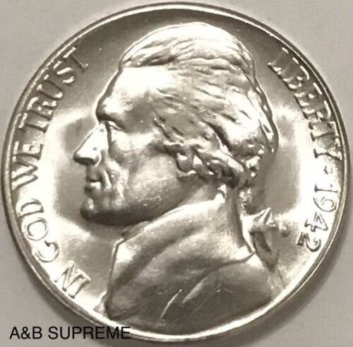 1942 S Jefferson War Nickel Gem Bu Uncirculated 35% Silver