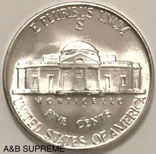 1942 S Jefferson War Nickel Gem Bu Uncirculated 35% Silver