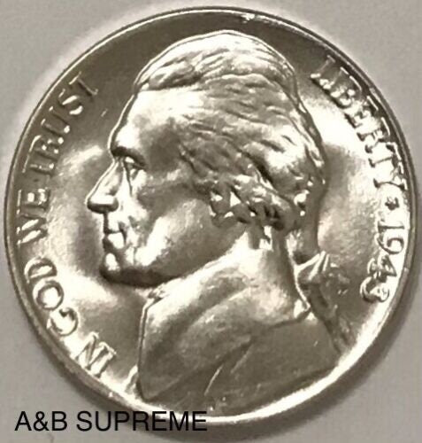 1943 P Jefferson War Nickel Gem Bu Uncirculated 35% Silver