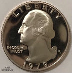 1979 S Washington Quarter Dollar Type 1 Filled S Clad Gem Proof