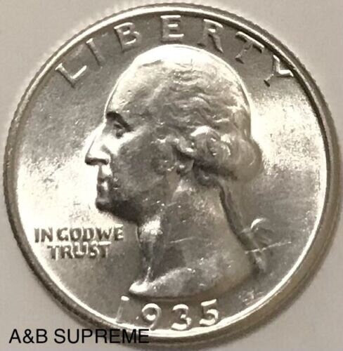 1935 Washington Quarter Gem Bu Uncirculated 90% Silver