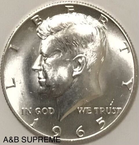 1965 Kennedy Half Dollar Gem Bu Uncirculated 40% Silver