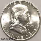 1949 S Franklin Half Dollar Gem Bu Uncirculated 90% Silver