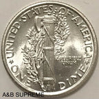 1925 Mercury Dime Full Split Bands Gem Bu Uncirculated 90% Silver FSB