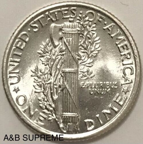 1925 Mercury Dime Full Split Bands Gem Bu Uncirculated 90% Silver FSB