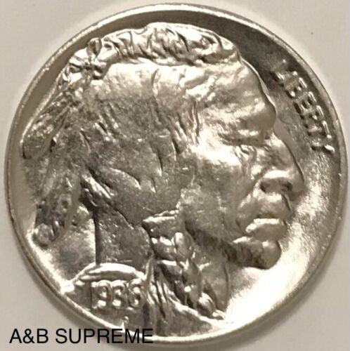 1936 Indian Head Buffalo Nickel Gem Bu Uncirculated