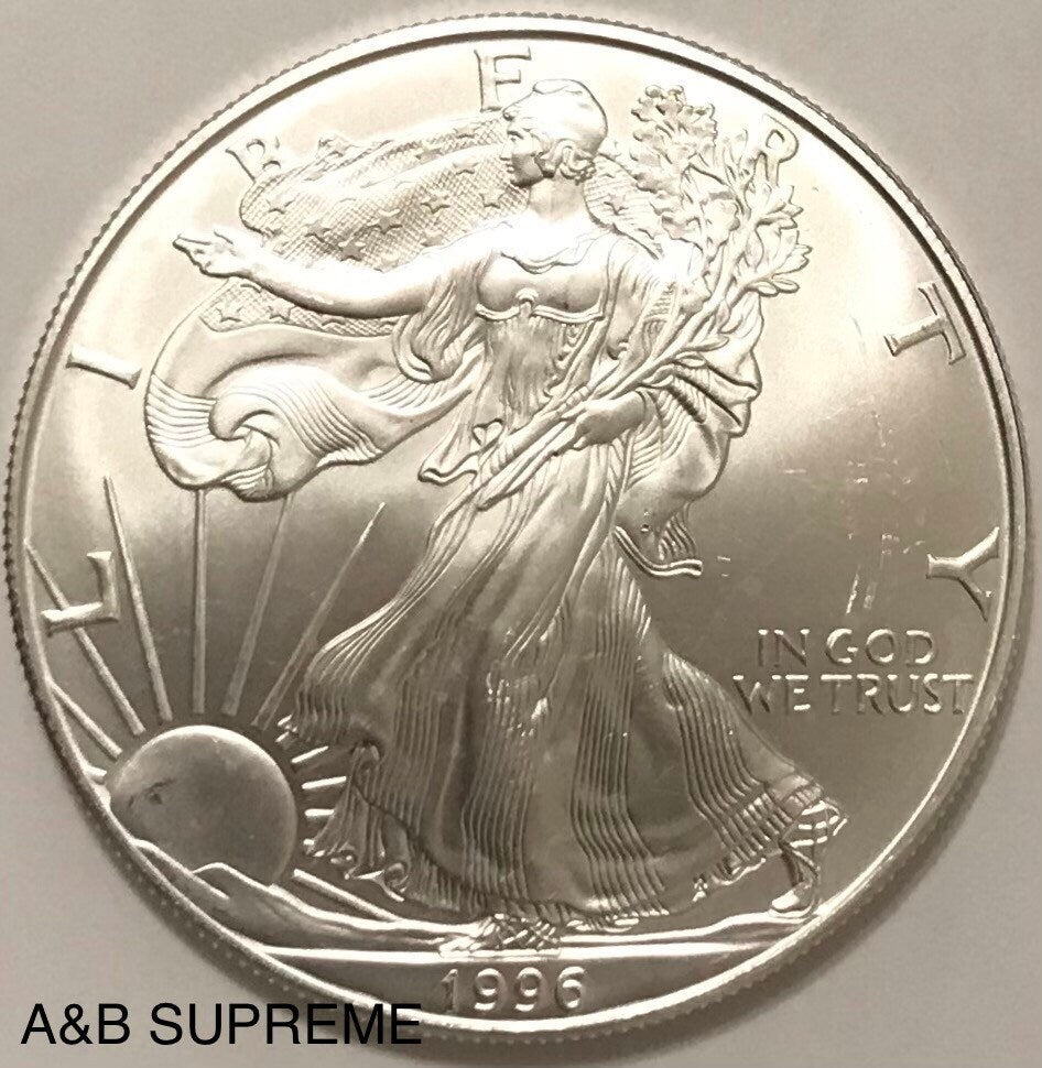 1996 American Silver Eagle 1 Troy Oz .999 Fine Silver Gem Bu Uncirculated