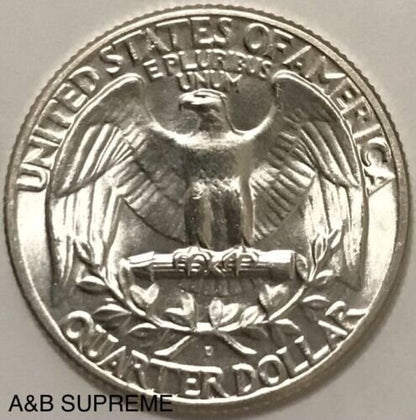 1952 D Washington Quarter Uncirculated Gem Bu 90% Silver