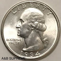 1934 Washington Quarter Gem Bu Uncirculated 90% Silver