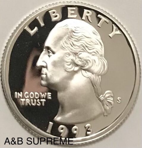 1993 S Washington Quarter Dollar Deep Cameo Gem Proof 90% Silver