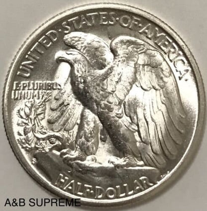 1945 S Walking Liberty Half Dollar Gem Bu Uncirculated 90% Silver