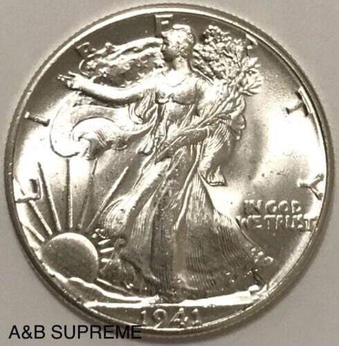 1941 Walking Liberty Half Dollar Gem Bu Uncirculated 90% Silver