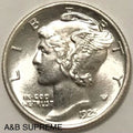 1925 Mercury Dime Full Split Bands Gem Bu Uncirculated 90% Silver FSB