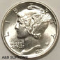 1925 Mercury Dime Full Split Bands Gem Bu Uncirculated 90% Silver FSB
