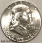 1952 S Franklin Half Dollar Gem Bu Uncirculated 90% Silver