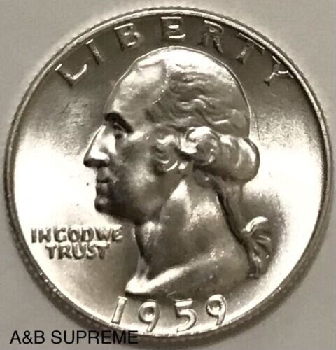 1959 D Washington Quarter Gem Bu Uncirculated 90% Silver